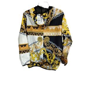 REASON Men's Medusa Gold Chain Print Jacket NWOT